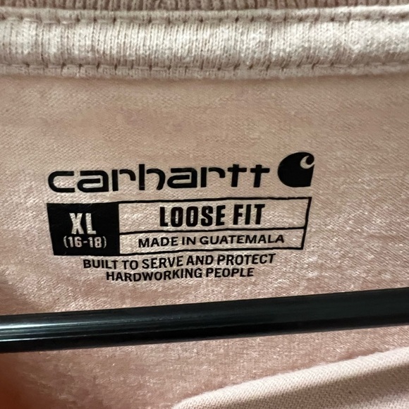 Carhartt Pink Long Sleeve Logo Tee Loose Fit size XL - Picture 3 of 6